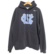 Nike Mens Size XL Blue North Carolina Tar Heels UNC Therma Fit Hoodie Sweatshirt