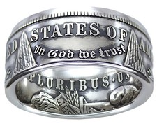 MORGAN Silver Dollar Coin Ring Tails Sizes 7-15 Antiqued - Hand Made