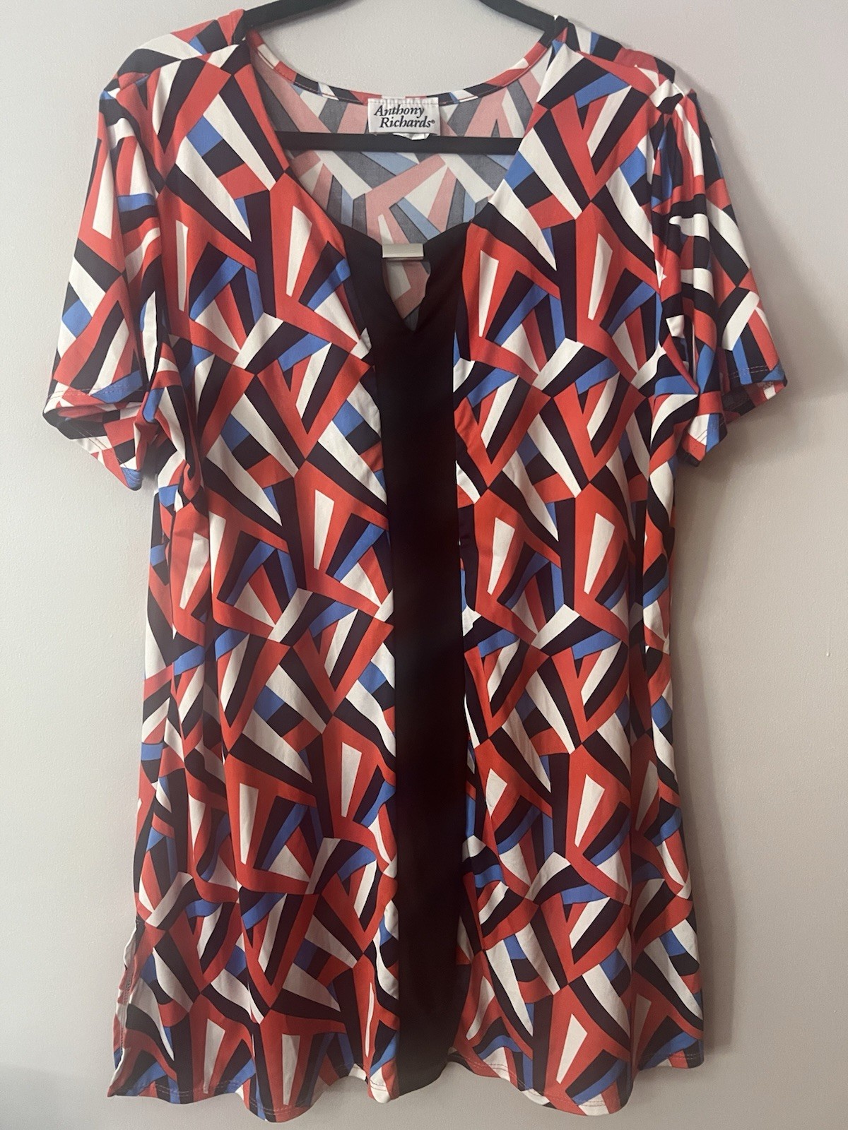 Anthony Richards Multi Color Pullover Blouse Tuni… - image 1