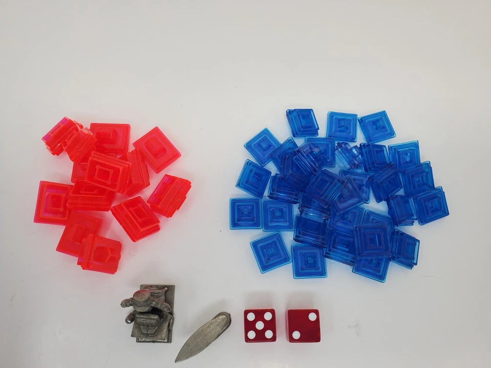 2 Fichas Dados de Peltre Casas de Hotel Monopoly Edición The.Com 2000 Piezas de Juego Foto 3 de 3