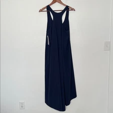 Athleta Presidio Traveler Maxi Dress Navy Blue Long Relaxed Dress Medium NWT