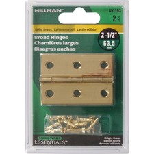 Hardware Essentials Broad Hinge Bright Brass 2-1/2"