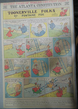 Toonerville Folks Sunday by Fontaine Fox from 12/4/1938 Full Size Color Page 