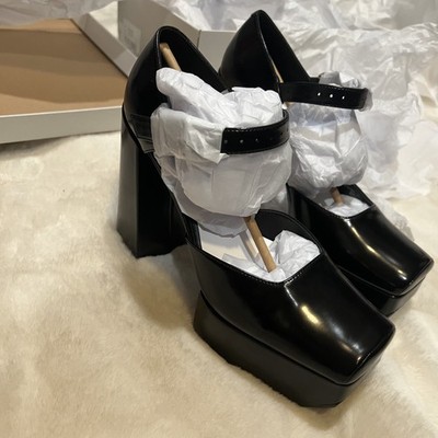 Charles & Keith Mary Jane Pump Platform Heels Shayla D'Orsay Ballet Blk 9 NEW