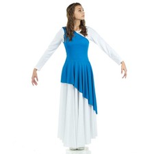 Danzcue Women's Asymmetrical Praise Dance Tunic, White Dress Not Included