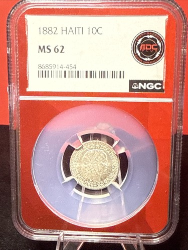 1882 Haiti 10C MS62 NGC Beautiful Coin