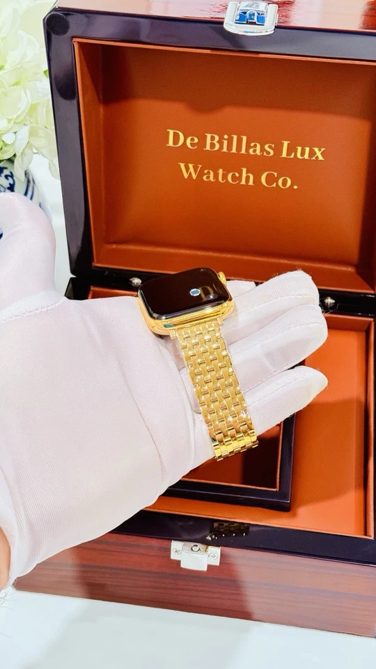 24K Gold Plated 45MM Apple Watch SERIES 9 With Gold Polished Shiny Band GPS LTE - Image 2 of 4