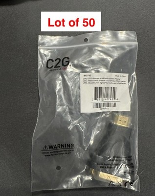 Lot of 50 New C2G DVI-D Link Female to HDMI Male Adapter for LCD Monitor PC