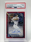 THEO GILLEN 2024 BOWMAN CHROME DRAFT 1ST RED REFRACTOR AUTO 1/5 PSA 9 Q1811