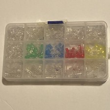 300 pcs 3mm 5mm LED Light Kit White Yellow Red Green Blue Assortment with Case