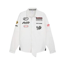 PUMA A$Ap Rocky X  Layered Pit Graphic Collared Long Sleeve Button Up Mens Size