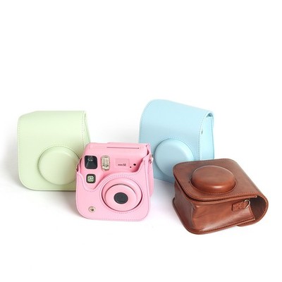 Retro Camera Bag for Instax mini SE with Shoulder Strap PU Leather Cover