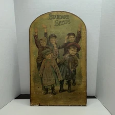 Vtg D.M.Ferry & Co's Standard Seeds poster Advertising wood mount 22x13 Vintage