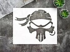 Stylized Skull with Pirate Bandana Wall Art Reusable Stencil - StencilAir
