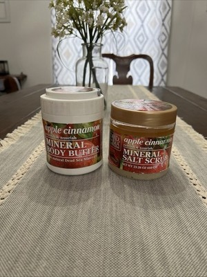 (2) Dead Sea Collection Apple Cinnamon Mineral Body Butter W/Salt Scrub New