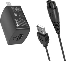 Charger-Cord Fit for Hatteker Beard Trimmer Cordless Hair Pro black 