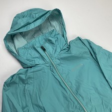 Columbia Packable Windbreaker Jacket Women s S Teal Rollaway Hood Lightweight