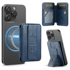 Slim Flip Magnetic Phone Wallet Card Holder w/ Stand RFID Blocking 4 Card Slots