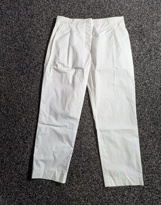 Joseph Duran Cropped Trousers Size 36 White Cotton Stretch Pants