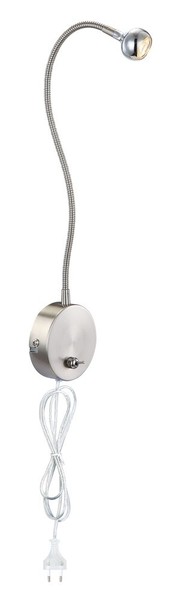 Globo W Serpent Wandleuchte Metall Nickel Matt, Led - 52 Cm, Warmweiß, 180 Lm, M-image