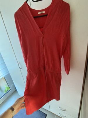 Promod Basic Sommerkleid 3/4 Arm Koralle rot Gr. M Super bequem, ungetragen 