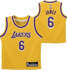 Lebron James Los Angeles Lakers NBA Boys Toddler 2-4 Yellow Icon Edition...