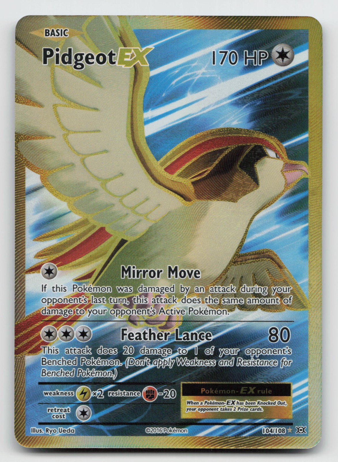 Pidgeot EX (Full Art) - 104/108 - Ultra Rare XY - Evolutions - NM