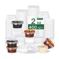 Clear Plastic Portion Cup Lid with Secure Snap Lids Food Storage Containers for