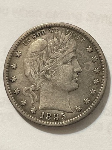 1895 Barber Quarter 25c XF as Pictured ch VF/EF