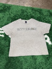 Vintage Distressed Tommy Jeans Grey Floral Logo Tee Large