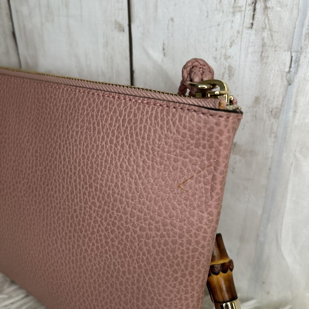 GUCCI バンブー　セカンドバッグ　クラッチバッグ　レザー　ロゴ　ピンク GUCCI Bamboo Second Bag Clutch Bag Leather Logo Pink
