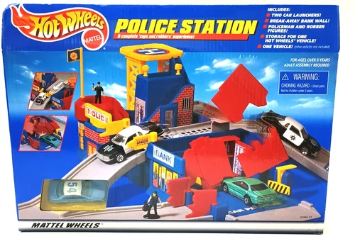 VINTAGE 1998 Hot Wheels Police Station Play Set ~ NEW IN BOX