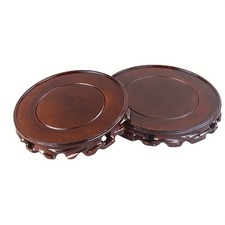 Base De Présentation En Bois Ronde Pour Accessoires Décoratifs, Marron