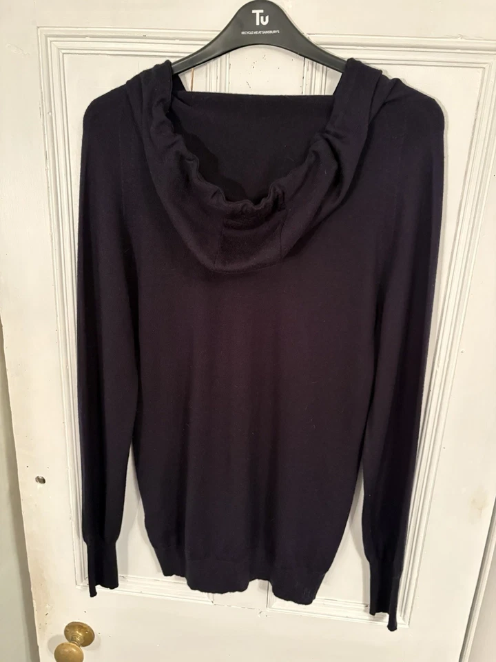 Sudadera con capucha John Smedley negra 100 % lana merino talla M/L (se ajusta como) Foto 2 de 4