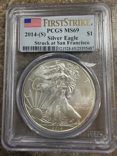 2014-S  $1 American Silver Eagle PCGS MS69 First Strike! SAN FRANCISCO