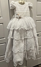 GIRLS - FIRST COMUNION, FLOWER GIRL, BAPTISIM -WHITE DRESS SIZE 6 SHORT SLEEV