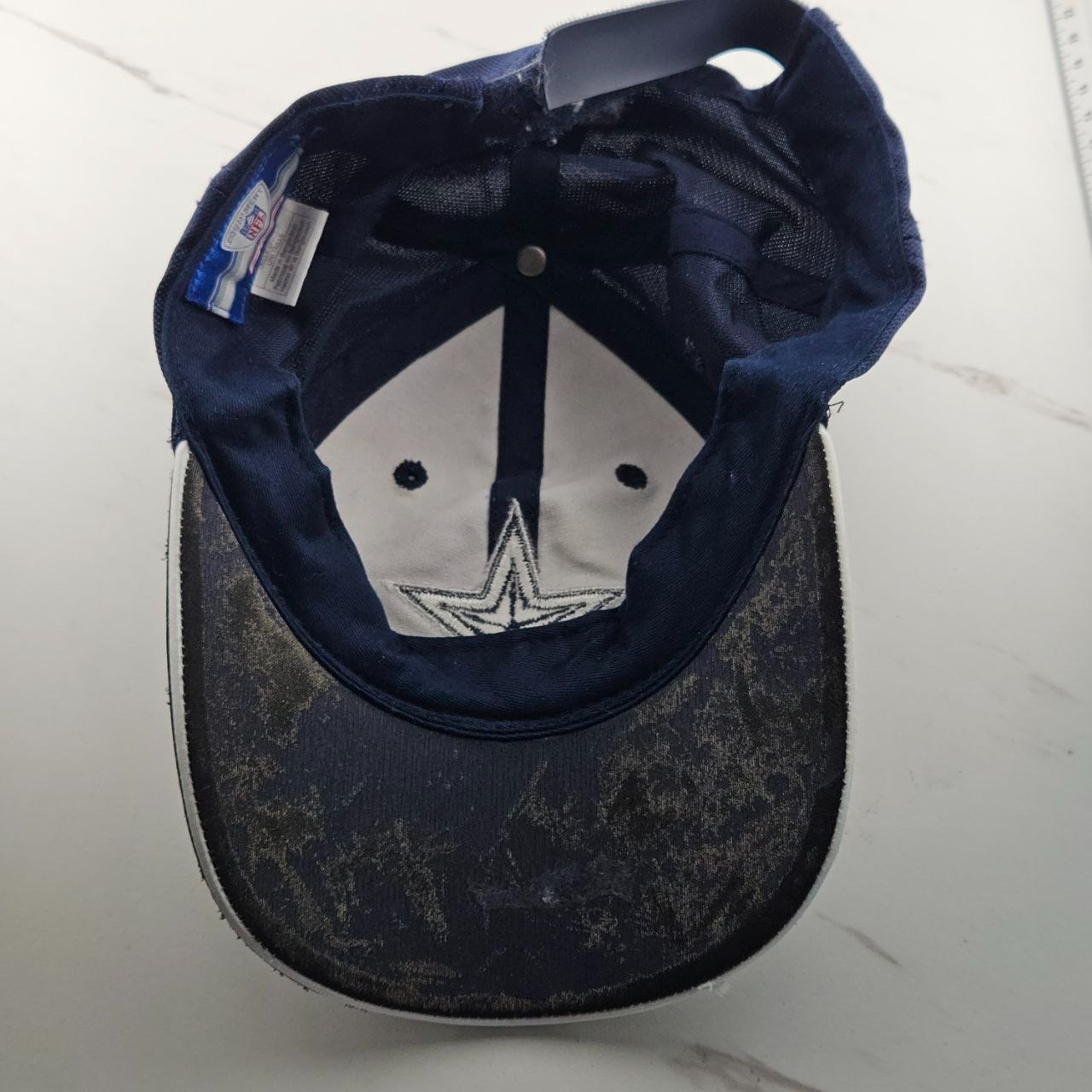 Vintage Reebok Dallas Cowboys NFL Equipment Navy Pleated Brim Star Cap Hat thumbnail 5