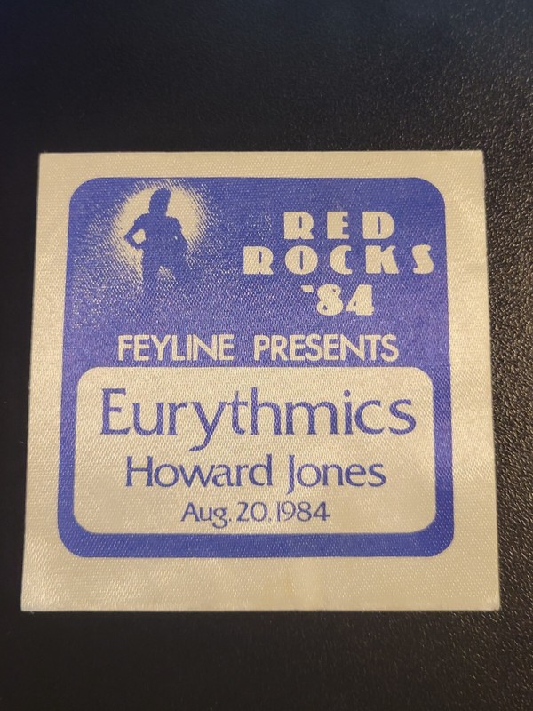 1984 EURYTHMICS & HOWARD JONES BACKSTAGE PASS-RED ROCKS-UNSUED