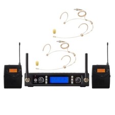 UHF Dual Channel Wireless Headworn Microphone for Shure Wireless Headset Mike
