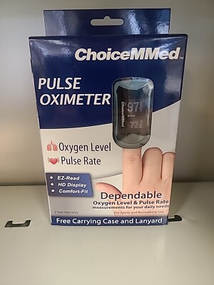 ChoiceMMed Pulse Oximeter EZ Read Dependable New In Box Sealed, Authentic 