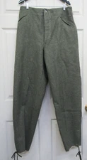 Early Swedish M39 Wool Field Trousers NO CARGO POCKETS OR ANKLE STRAP NOS 33"