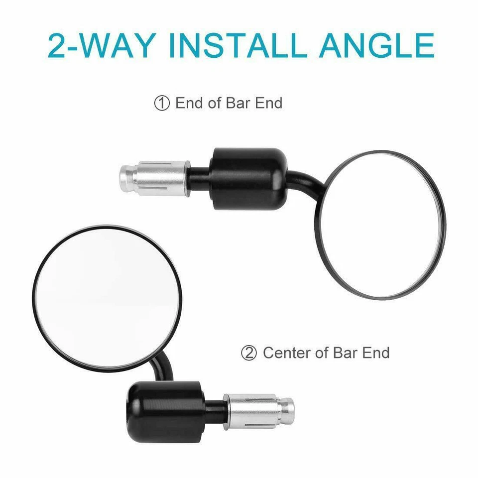 Espejos retrovisores negros CNC 7/8" para motocicleta Honda Yamaha Kawasaki Suzuki Café Foto 4 de 4