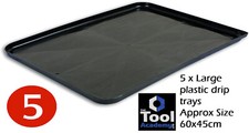 5 x Drain Drip Trays 60cm x 45cm Spouted Oil Fluid Plastic Drainer Leak DIY Home