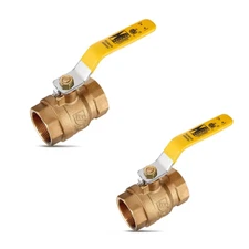 2” Brass Ball Valve Lead Free Full Port Female Threaded NPT 600 WOG - 2 PACK