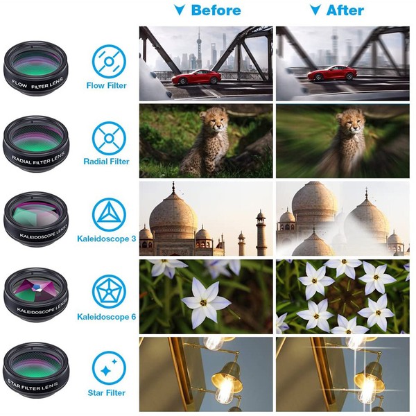 Alternate view of Apexel 10in1 Phone Camera Lens Fisheye Wideangle Telescope Lens Phone