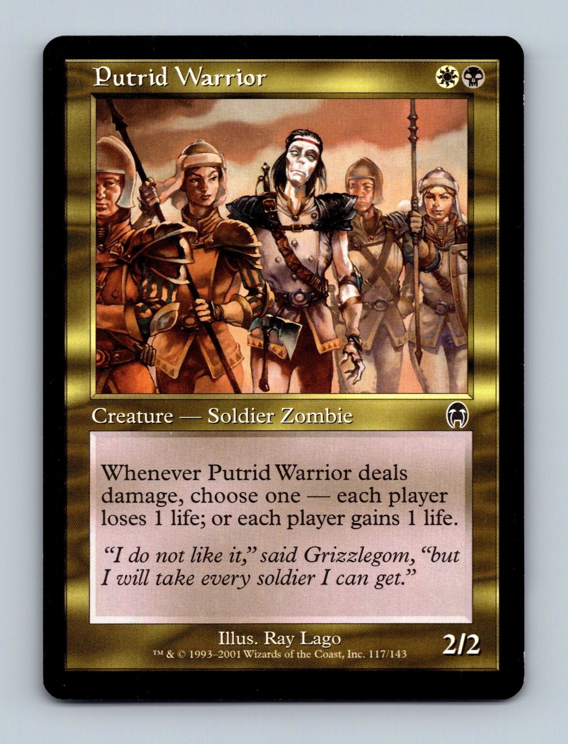 Magic The Gathering MTG Putrid Warrior 117/143 Apocalypse Card 2001