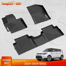 Floor Mats Liners TPE Rubber 3D Mold Front & Rear Carpet For Kia Soul 2014-2019