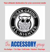 New Sew on Iron on Patch Wigan Casino Owl All Nighter patches embroidered fabric