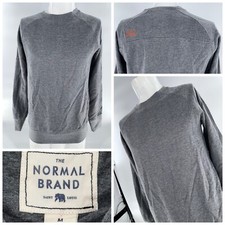 The Normal Brand Long Sleeve Pullover Sweater M Men Gray Cotton Poly YGI G4-105