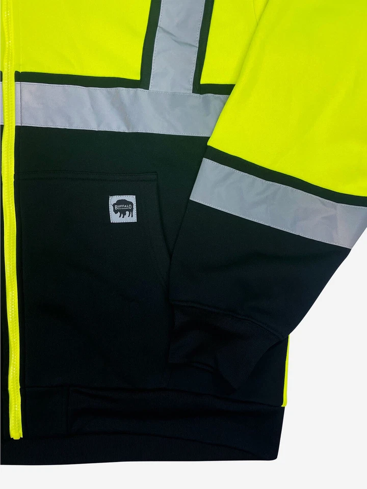 Sudadera con capucha de seguridad Buffalo Outdoors® Workwear clase 2 reflectante de alta visibilidad HD Foto 3 de 4